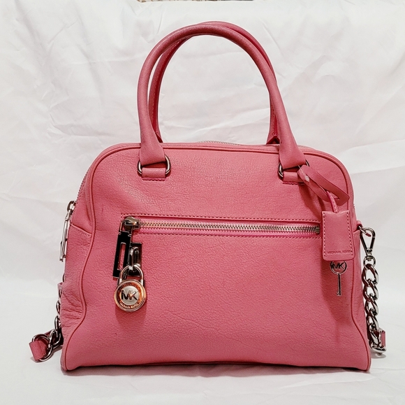 Michael Kors MK Studio Mercer Medium Duffel Satchel Shoulder Bag Pink - Picture 1 of 16